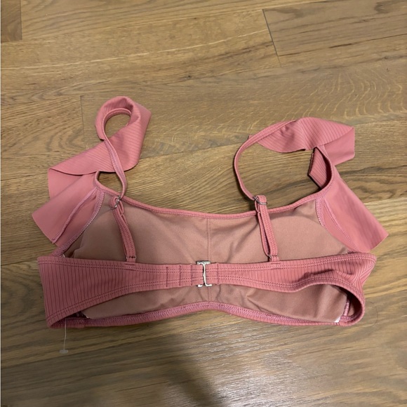 Xhilaration Juniors Ruffle Triangle Pink Bikini Top Size Medium- Mauve - Picture 3 of 4